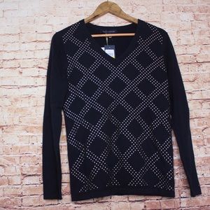 Tommy Hilfiger Navy/Gold Argyle sweater